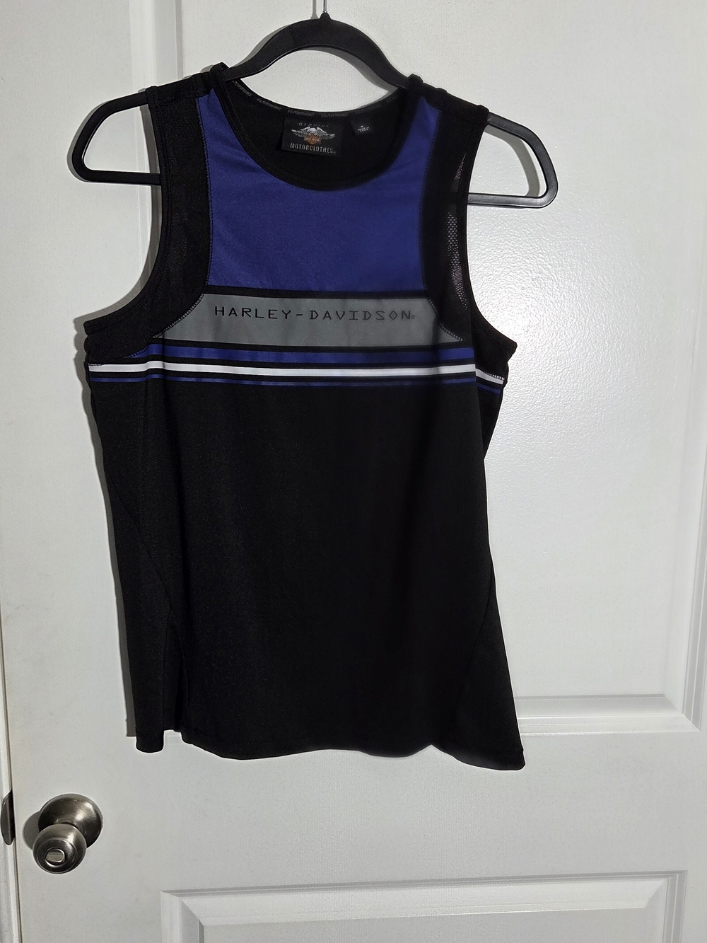 Harley Davidson Womens Performance Tank Black Purple Pullover Stretch Size Med